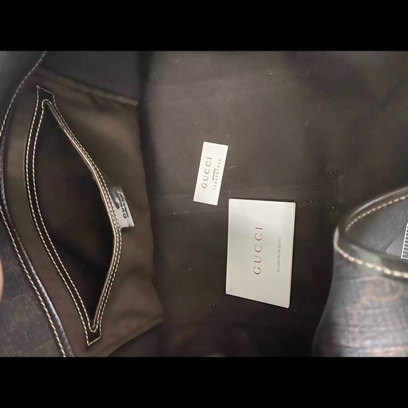 Gucci hobo brown shoulder bag silver hardware coated canvas Joy Bardot - Picture 10 of 14